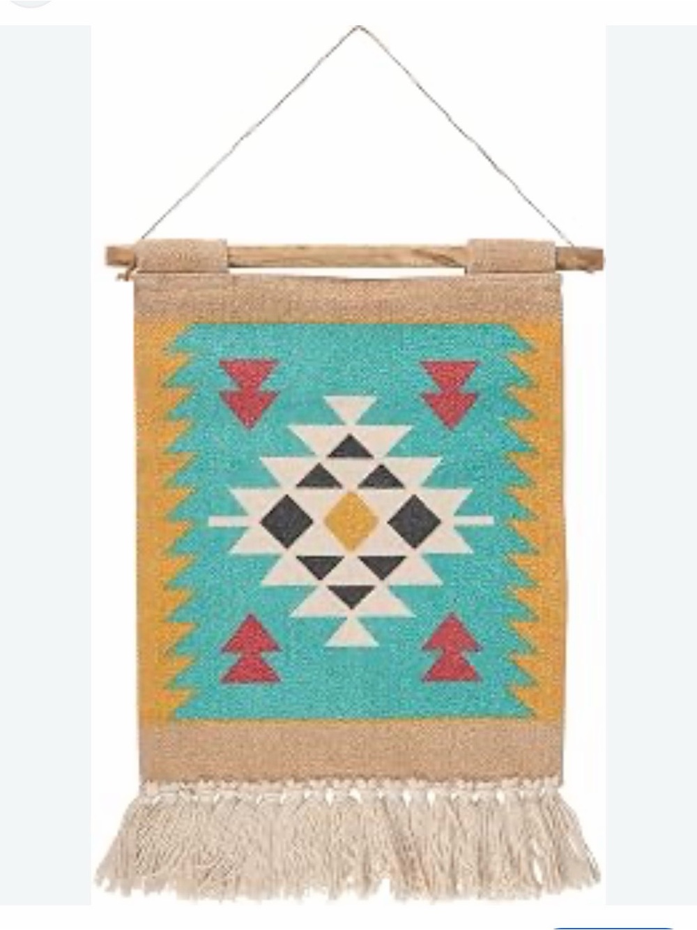 Primitives By Kathy Geometric Cotton Wall Hanging, Fringed, Spot Clean 10.25X16